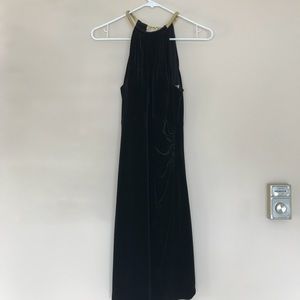 NWT Black velvet sleeveless dress high neck